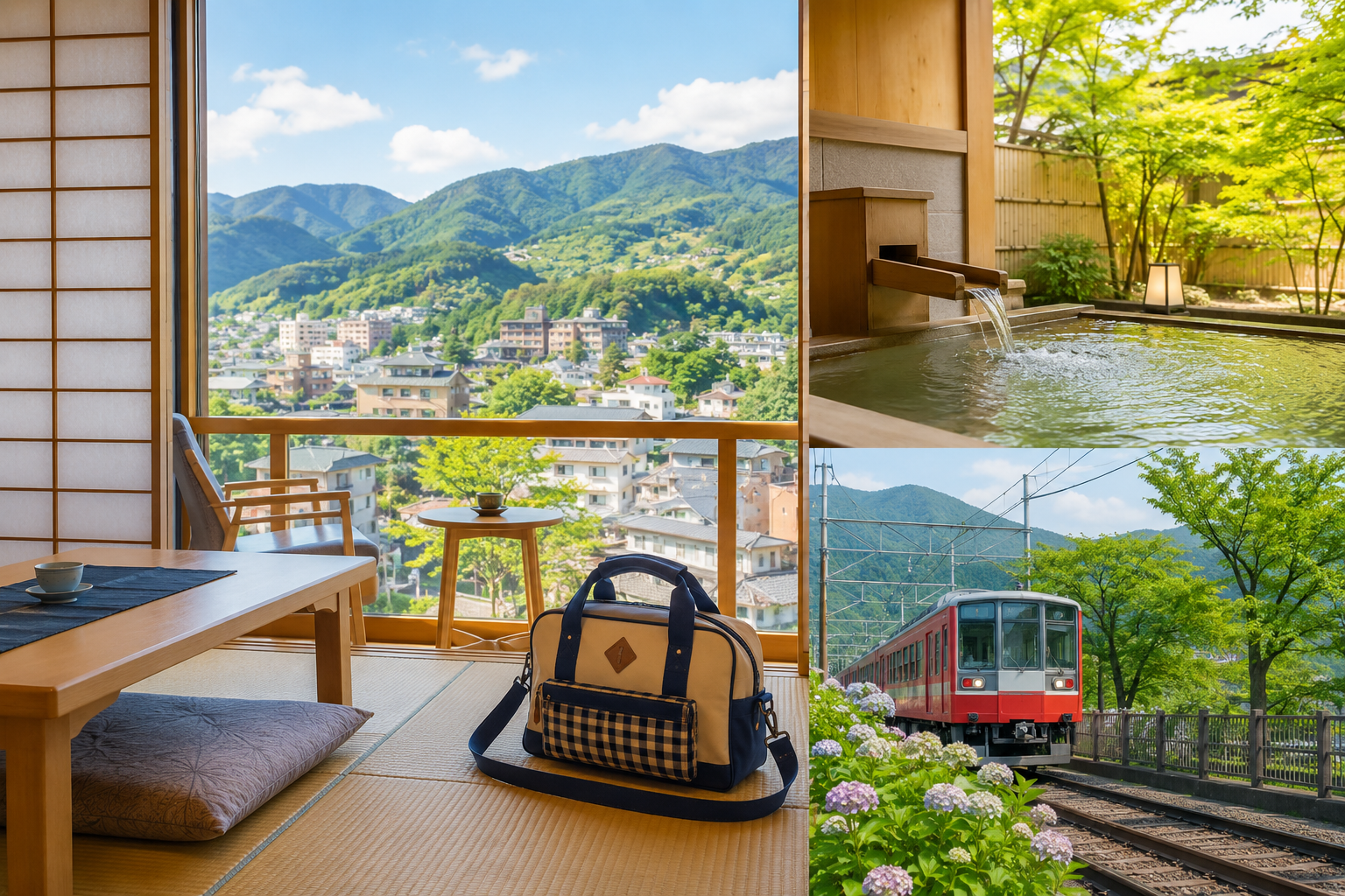 箱根で子連れ旅行に使いやすい宿を選ぶイメージ